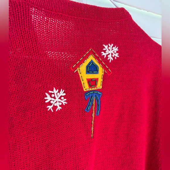 Bobbie Brooks UGLY  Christmas Sweater Large Cardigan Beaded, Sequins - Picture 10 of 12